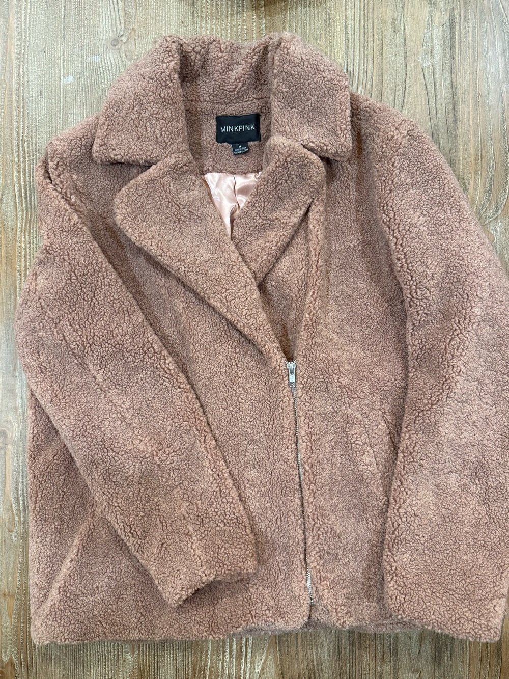 MINKPINK Teddy Jacket in Dusty Mauve